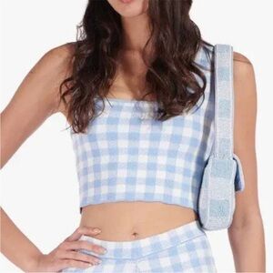 Staud Trail Top in Blue and White Gingham Check size XS Worn Once
